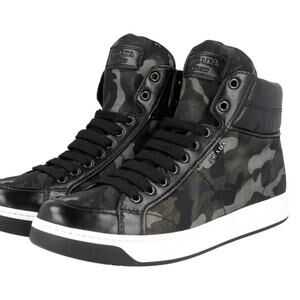 PRADA Vintage Men's Camouflage High Top Logo Sneakers Sz 38.5